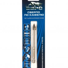 Сверло по керамической плитке 8 мм, крестовая пластинка, шестигранный хвостовик Барс - изображение 4