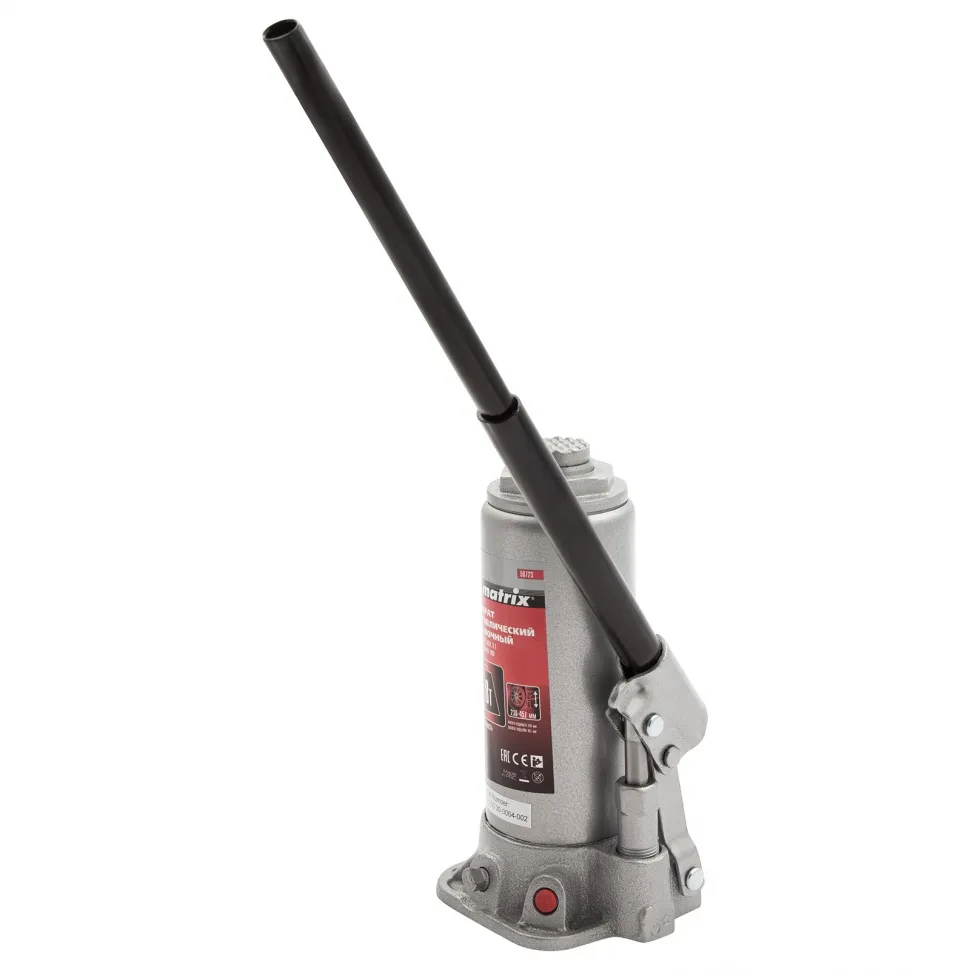 Домкрат гидравлический бутылочный, 8 т, высота подъема 230-457 мм Matrix - изображение 5