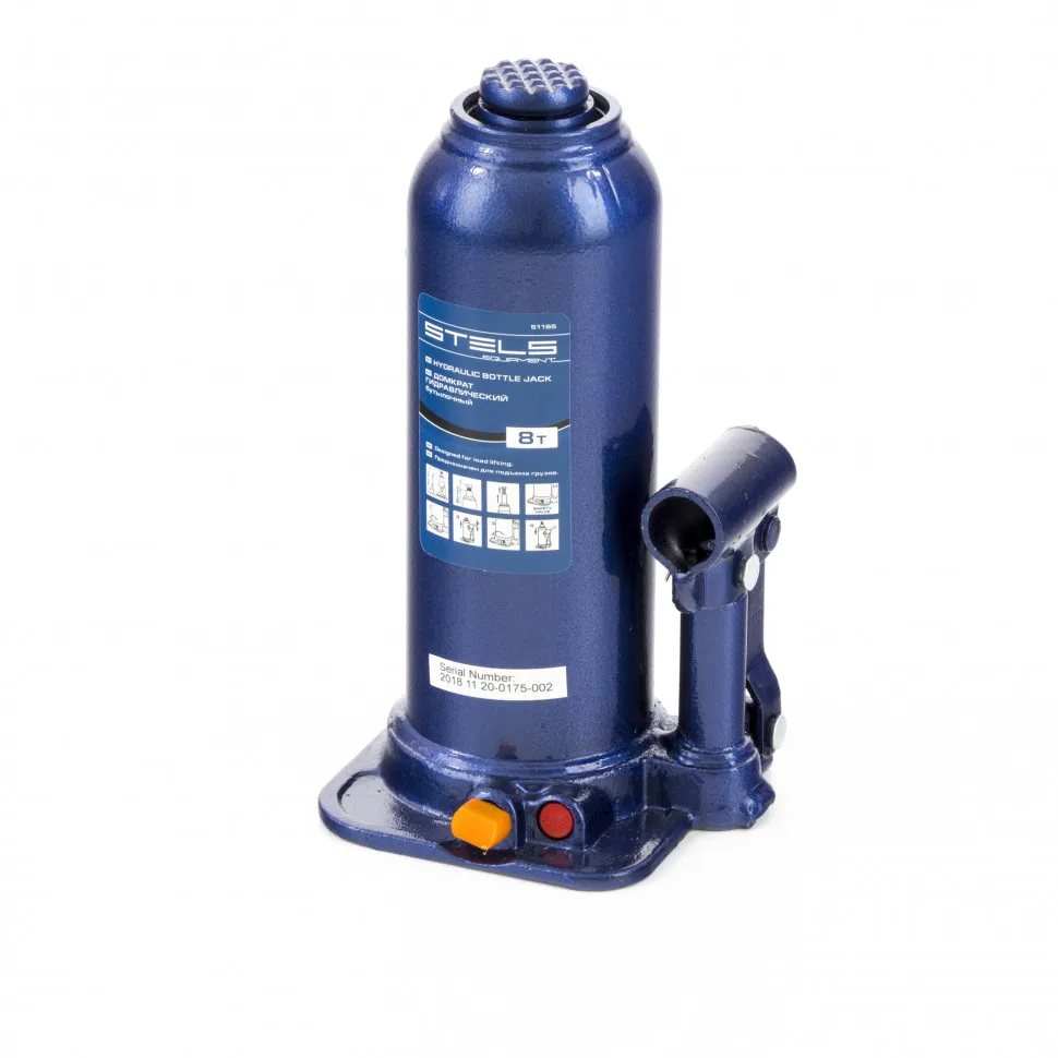 Домкрат гидравлический бутылочный, 8 т, h подъема 222-447 мм Stels - изображение 2