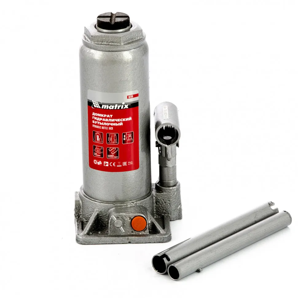 Домкрат гидравлический бутылочный, 8 т, h подъема 230-457 мм Matrix - изображение 2