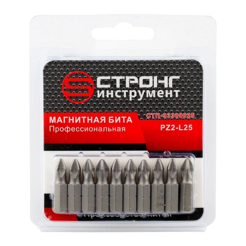 стп-933 Бита магнитная STRONG РZ2х25 (10шт. в упак)