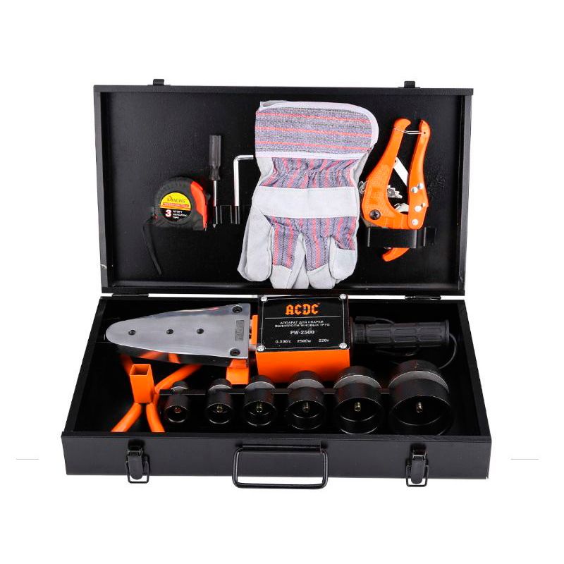Сварочный аппарат ACDC PW-2000 набор для сварки пластиковых труб ACDC (2500Вт, ножницы, 20,25,32,40, - изображение 3