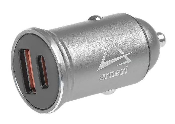 Адаптер автомобильный в прикуриватель ARNEZI A0603015 20W USB-A (QC3.0) + Type-C (PD 3.0) 12-24V