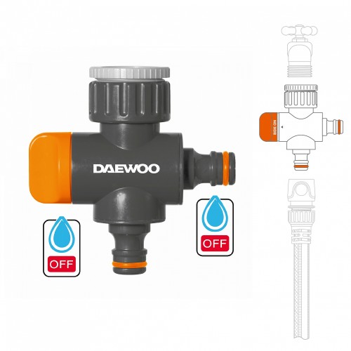 Адаптер DAEWOO DWC 1219 3/4" и 1" двухканальный для кранов с внешней резьб