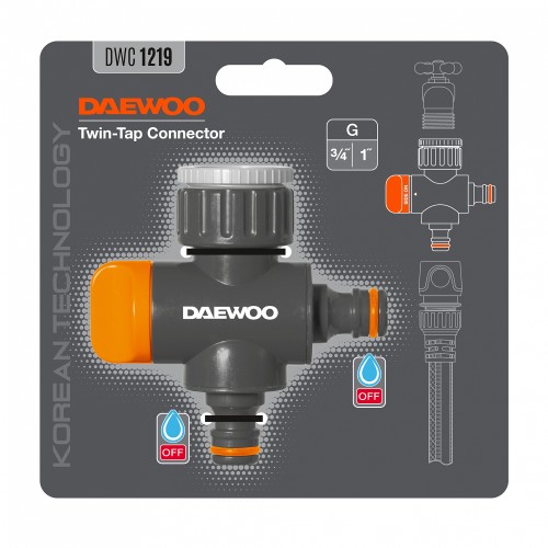Адаптер DAEWOO DWC 1219 3/4" и 1" двухканальный для кранов с внешней резьб - изображение 2