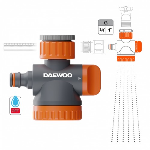Адаптер DAEWOO DWC 1325 двухканальный с лейкой для крана G 3/4" и 1" - изображение 2