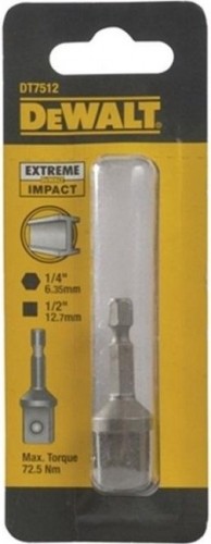 Адаптер для ударного гайковерта  DeWALT внеш. квадрат 1/4 внеш.квадрат 1/2  Extreme DT 7512-QZ DT7512-QZ