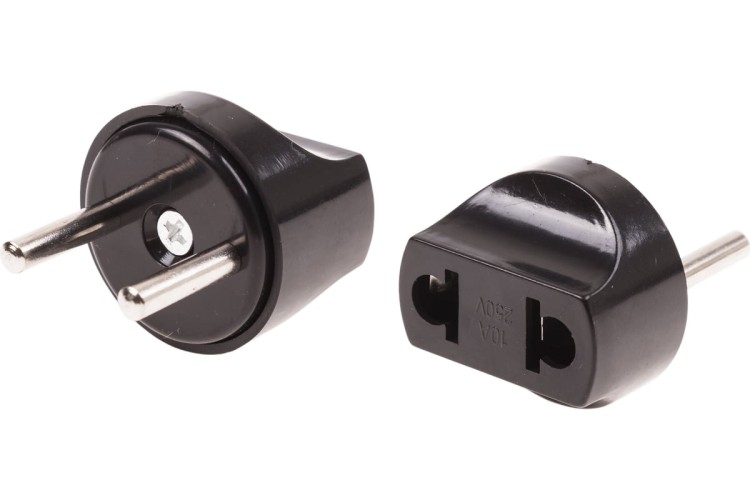 Адаптер сетевой REXANT 11-1067 ( уп. 50 штук ) с Евро A/F на вилку C1 CEE 7/2 "Питер" 6А б/з  11-1067