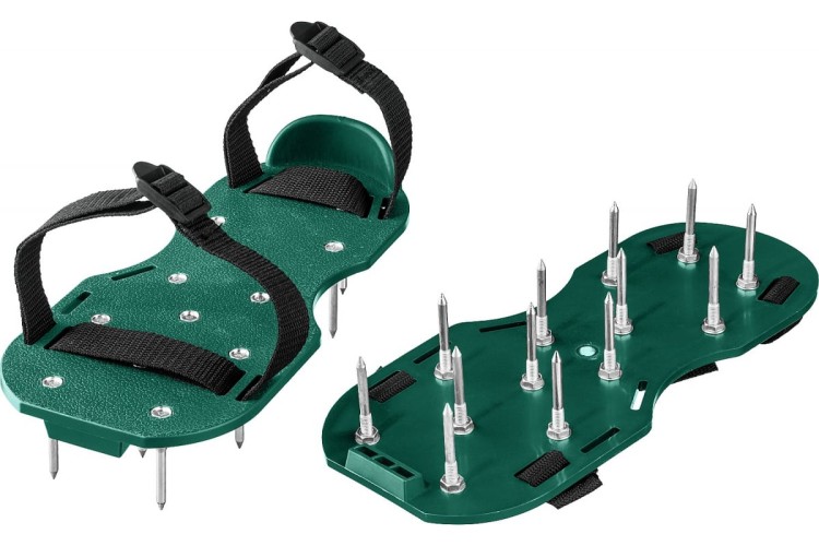 Аэратор ножной GRINDA GA-26 для газона со стальными шипами, 26 шипов, 50 мм 422111