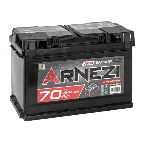 Аккумулятор ARNEZI AGM Start-stop 70 А/ч обратная R(+) 278x175x190 L3 EN 760 А E4060700