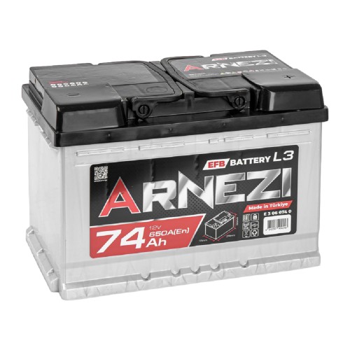 Аккумулятор ARNEZI EFB Start-stop 74 A/ч обратная R(+) 278x175x190 L3 EN 650 A E3060740