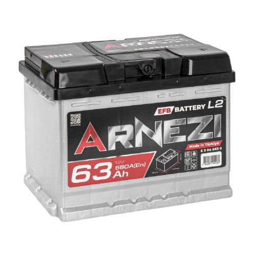 Аккумулятор ARNEZI EFB Start-stop 63 A/ч обратная R(+) 242x175x190 l2 EN 560 A E3040630