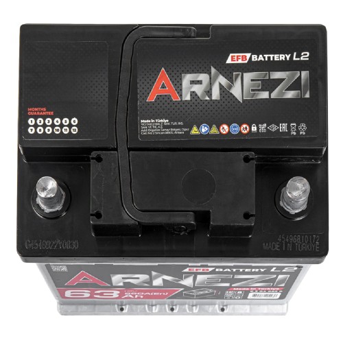 Аккумулятор ARNEZI EFB Start-stop 63 A/ч обратная R(+) 242x175x190 l2 EN 560 A E3040630 - изображение 3