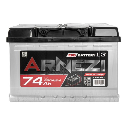 Аккумулятор ARNEZI EFB Start-stop 74 A/ч обратная R(+) 278x175x190 L3 EN 650 A E3060740 - изображение 2