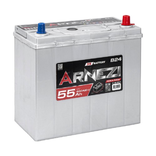 Аккумулятор ARNEZI JIS SMF 55 A/ч обратная R(+) 236x128x225 B24 EN 480 A E1320550