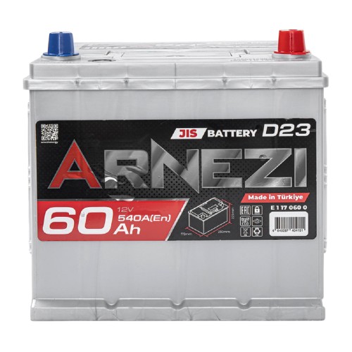 Аккумулятор ARNEZI JIS SMF 60 A/ч обратная R(+) 230x172x225 D23 EN 540 A E1170600 - изображение 2