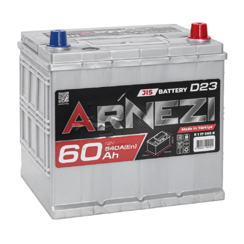 Аккумулятор ARNEZI JIS SMF 60 A/ч обратная R(+) 230x172x225 D23 EN 540 A E1170600