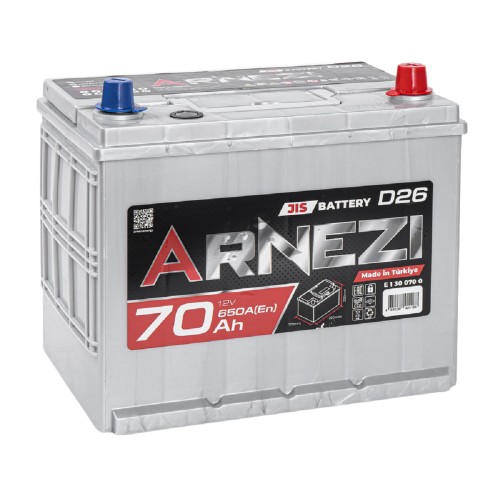 Аккумулятор ARNEZI JIS SMF 70 A/ч обратная R(+) 260x170x225 D26 EN 650 A E1300700