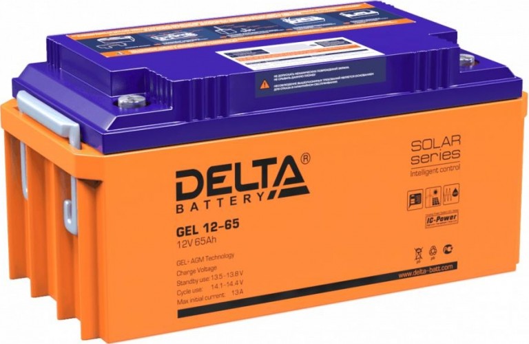 Аккумулятор Delta GEL 12-65 (AGM+GEL)