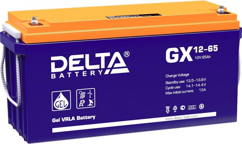 Аккумулятор Delta GX 12-65 (GEL)