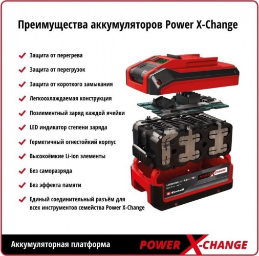 Аккумулятор EINHELL 4511395 18 B, 2 Aч POWER X-CHANGE - изображение 4
