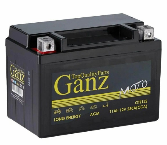 Аккумулятор GANZ AGM мото 11 A/ч прямая 150x87x110 CCA280 A GTZ12S (12  GN1211