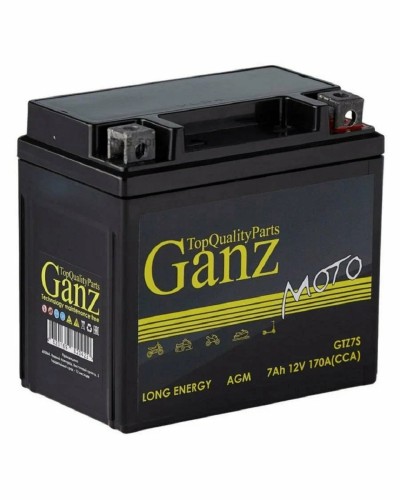 Аккумулятор GANZ AGM мото 7 A/ч обратная 114x70x108 CCA160 A GTZ7S GN12072