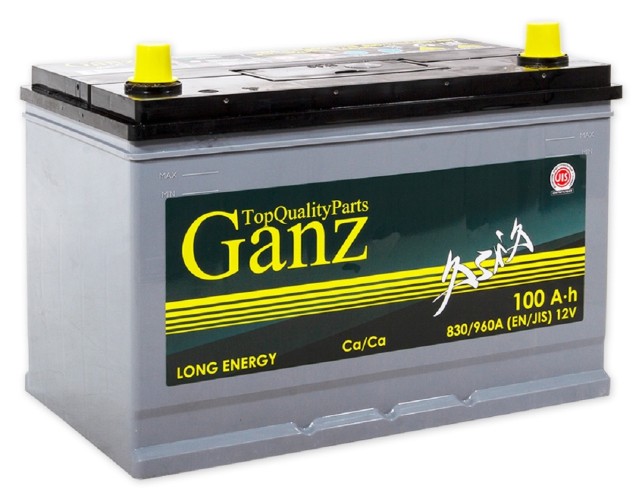 Аккумулятор GANZ ASIA 100 A/ч обратная R+ 304x173x220 EN830 A GAA1000