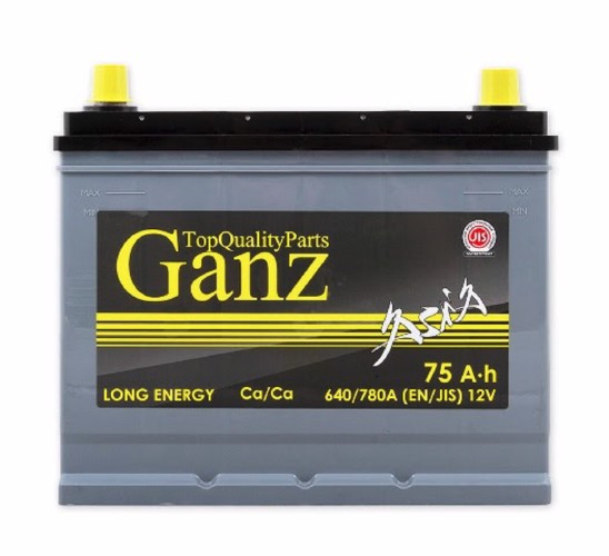 Аккумулятор GANZ ASIA 75 A/ч обратная R+ 260x175x225 EN640 A GAA750
