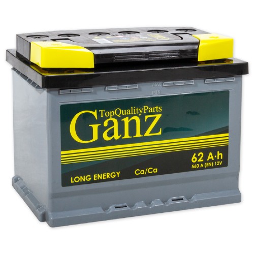 Аккумулятор GANZ Standart 62 А/ч обратная R+ 242x175x190 EN560 А GA620