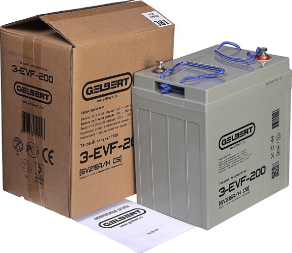 Аккумулятор GELBERT 3-EVF-200 (6V215A/H C5) тяговый  025369 - изображение 2