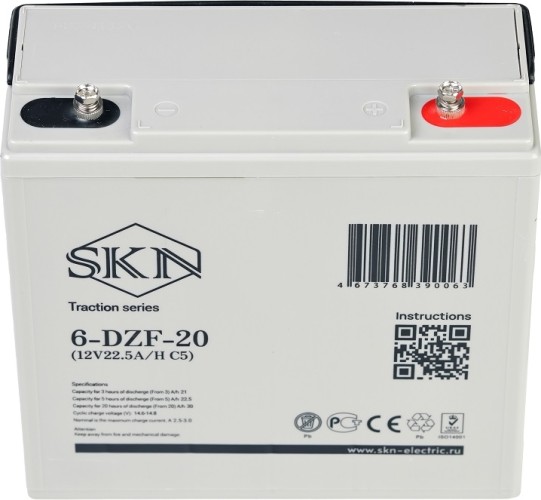 Аккумулятор GELBERT 6-DZF-20 (12V22,5A/H C5) тяговый 025371 - изображение 2