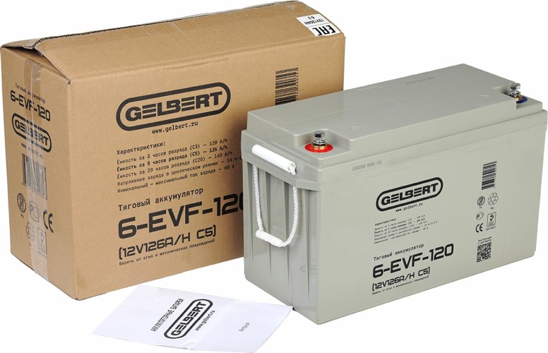Аккумулятор GELBERT 6-EVF-120 (12V126A/H C5) тяговый 025375 - изображение 3