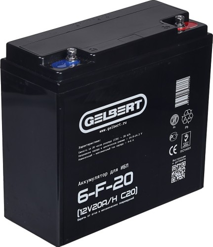 Аккумулятор GELBERT 6-F-20(12V20A/H C20)  для ИБП 025244 - изображение 2