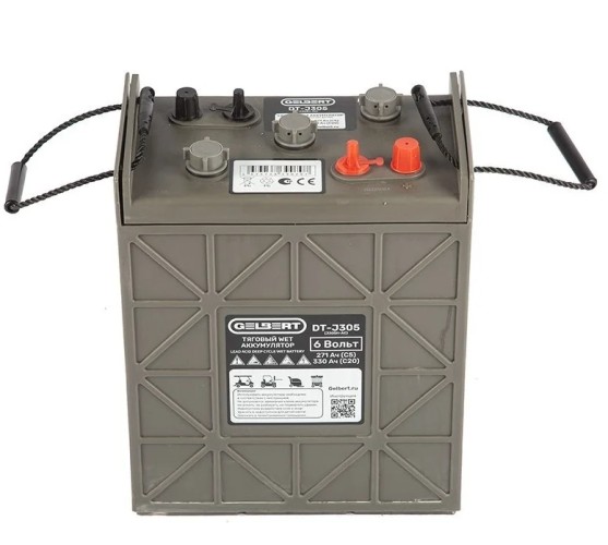 Аккумулятор GELBERT DT-J305 (J305H-AC) 6V271A/H C5 WET тяговый 025368 - изображение 2