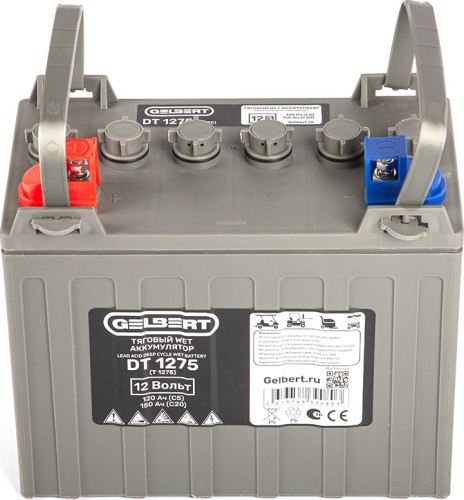 Аккумулятор GELBERT DT1275 (T1275) 12V120A/H C5  WET тяговый 025365 - изображение 3