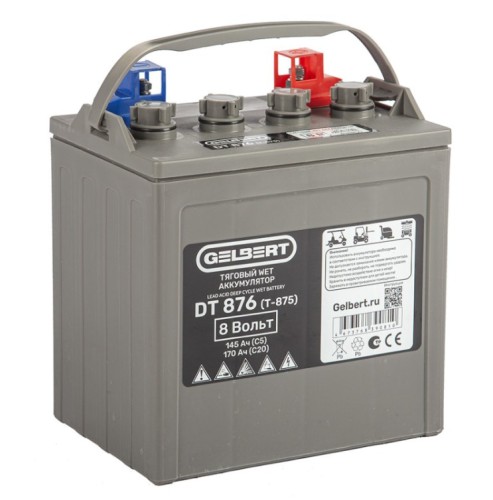 Аккумулятор GELBERT DT876 (T-875) 8V145A/H C5 WET тяговый 025367 - изображение 3