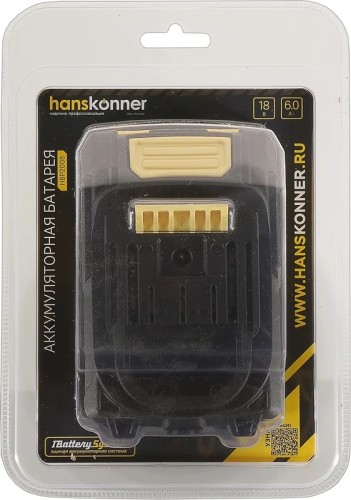 Аккумулятор HANSKONNER HBP2006 18В, 6.0 Ач - изображение 2