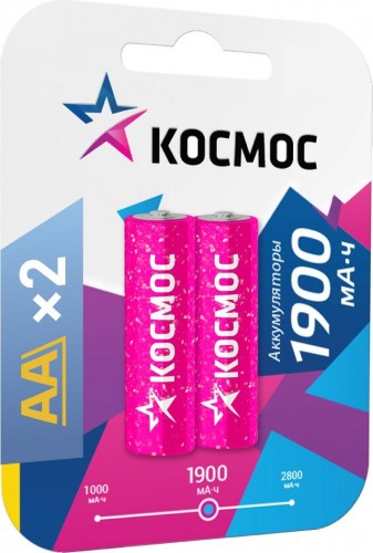Аккумулятор КОСМОС AA/R6 NI-MN 1900мА.ч BP-2 (блист.2шт) KOCR6NIMH(1900mA)