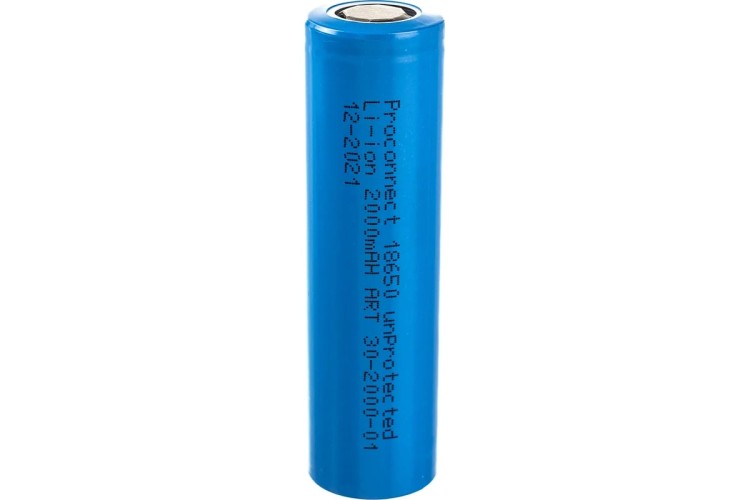 Аккумулятор Proconnect 30-2000 ( уп. 10 штук ) Li-ion 18650, 3,7B, 2000мAч,  без платы защиты  30-2000