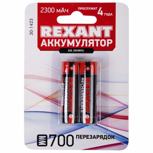 Аккумулятор REXANT 30-1423 Ni-MH AA/HR6, 1,2B, 2300мAч, 2 шт - изображение 2