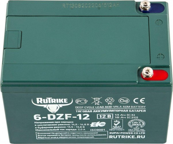 Аккумулятор RUTRIKE 12V 13A/H C3 тяговый 6-DZF-12 022833 - изображение 2
