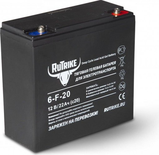 Аккумулятор RUTRIKE 12V 20A/H C20 тяговый 6-F-20 023275
