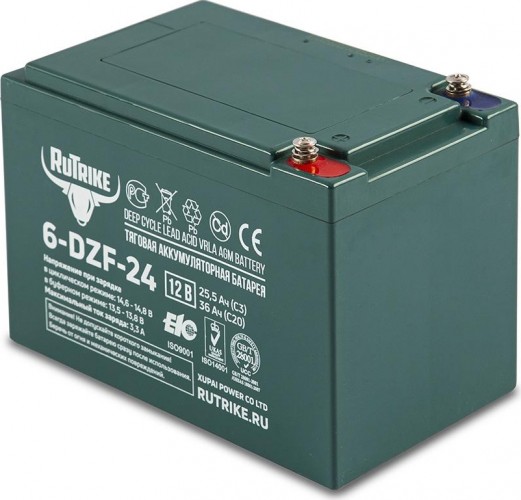 Аккумулятор RUTRIKE 12V 24A/H C2 тяговый 6-DZF-24 022835 - изображение 2