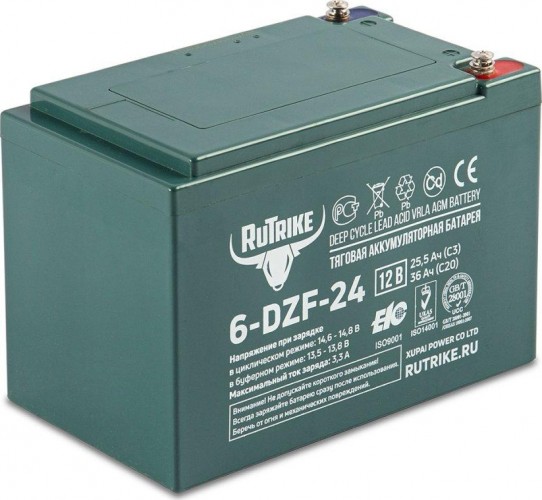 Аккумулятор RUTRIKE 12V 24A/H C2 тяговый 6-DZF-24 022835