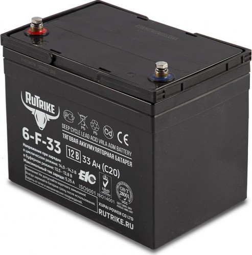 Аккумулятор RUTRIKE 12V 33A/H C20 тяговый 6-F-33 023281 - изображение 3