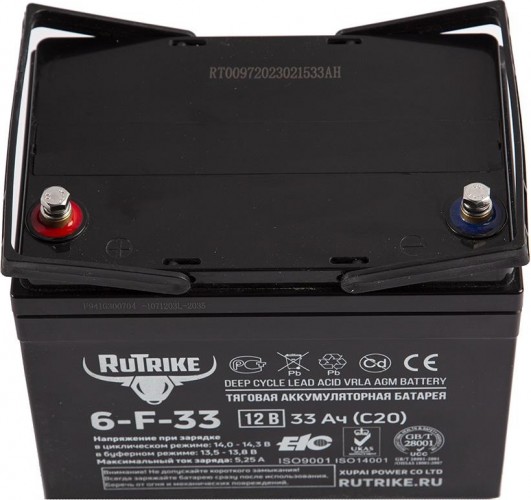 Аккумулятор RUTRIKE 12V 33A/H C20 тяговый 6-F-33 023281 - изображение 4