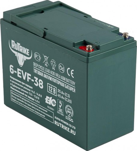 Аккумулятор RUTRIKE 12V 38A/H C3 тяговый 6-EVF-38 021945 - изображение 4