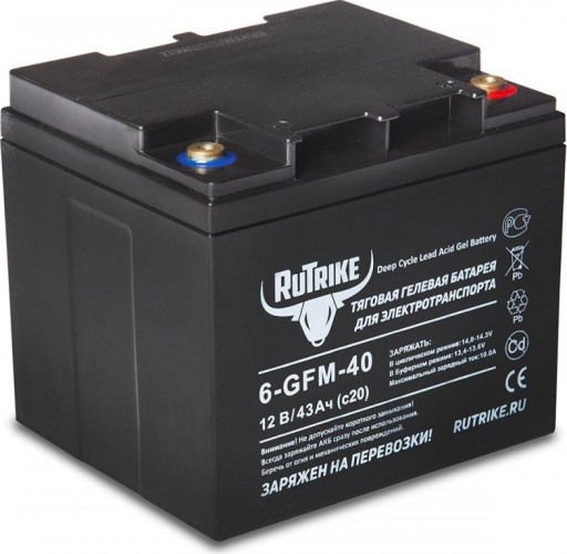 Аккумулятор RUTRIKE 12V 43A/H C20 тяговый 6-GFM-40 023278