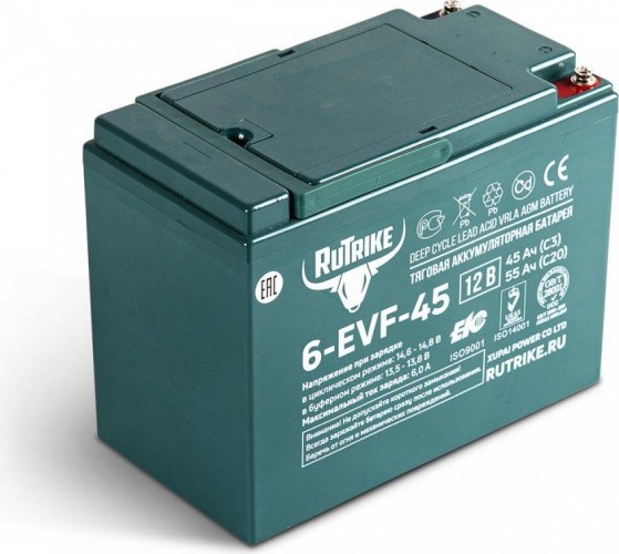 Аккумулятор RUTRIKE 12V 45A/H C3 тяговый 6-EVF-45 021663